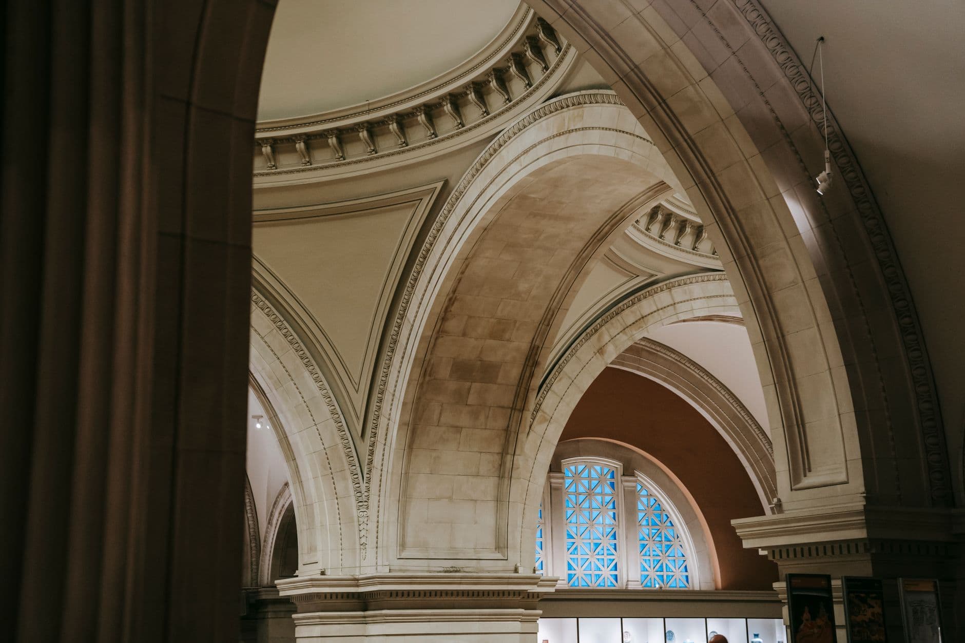 Classical museum arches and vaulted stonework